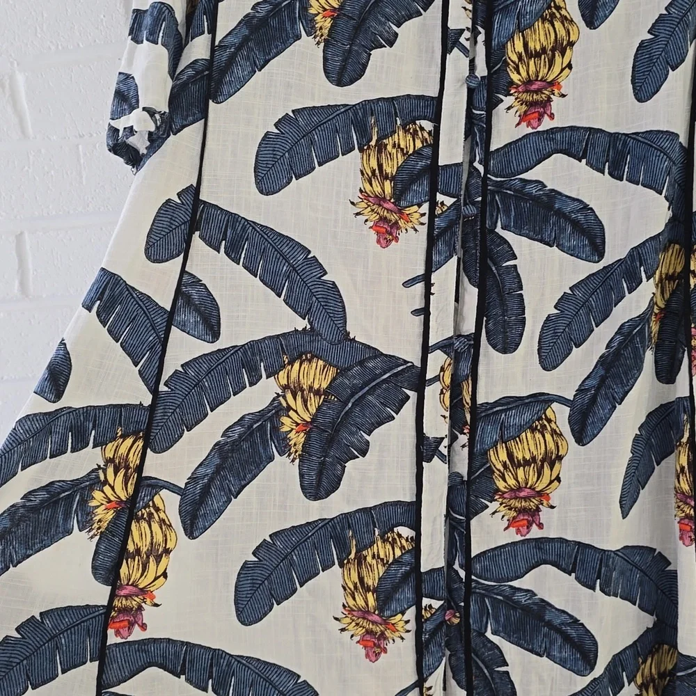 Desmond & Dempsey X H&M Banana Leaves Tropical Maxi Dress Size L - Picture 7 of 12